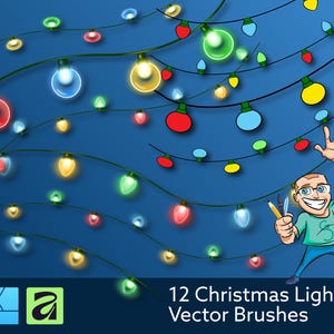 12 luces navideñas - Pinceles vectoriales para Affinity Designer