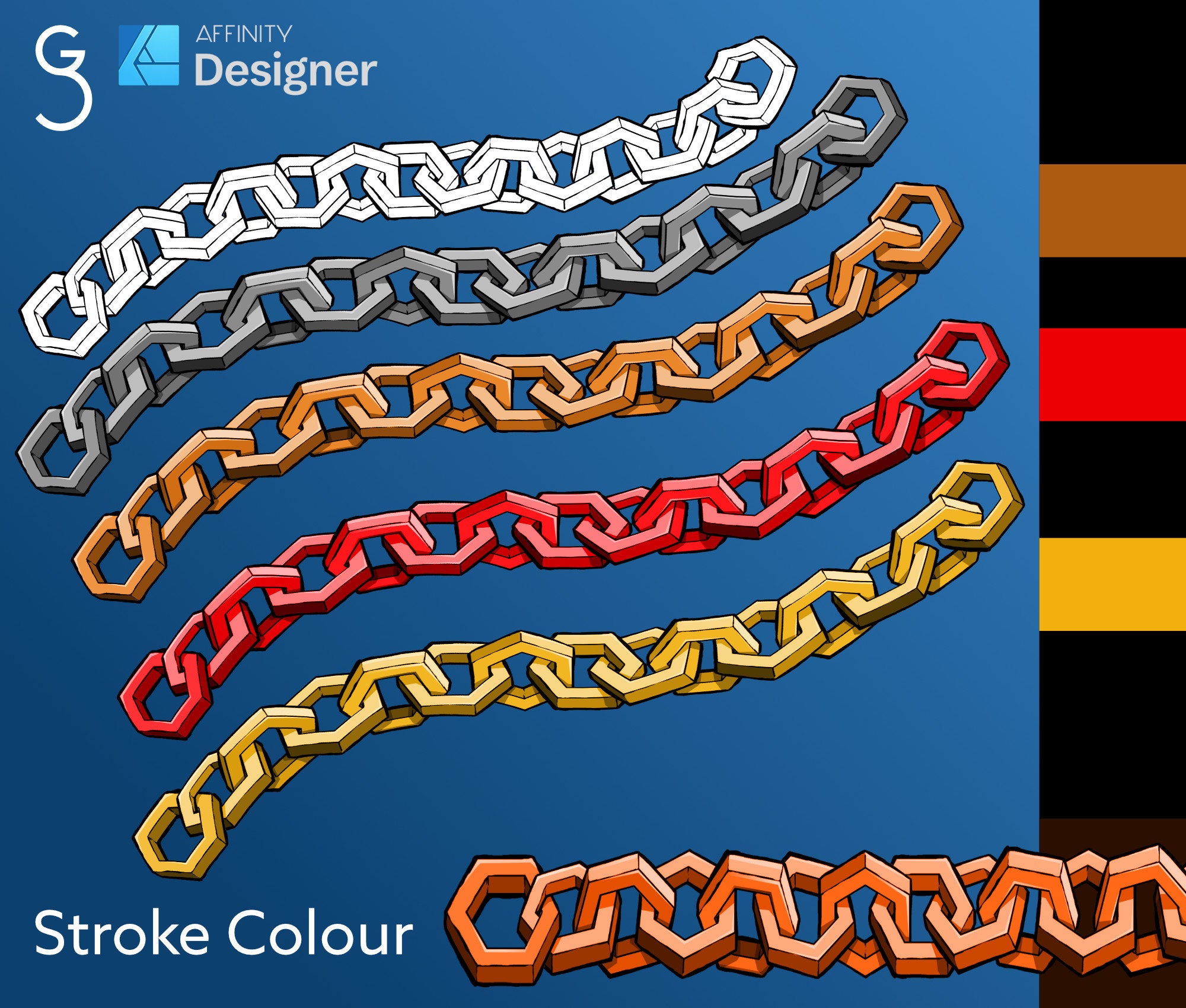 21 Vector Brushes for Affinity Designer - Chains, Rope, Barbed Wire - Etsy