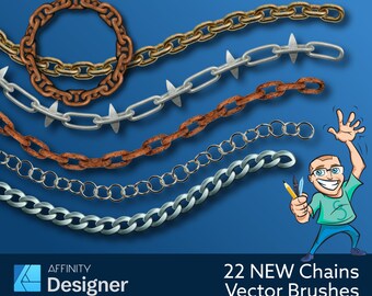 22 Vector Brushes for Affinity Designer - Chains 2!!