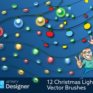 12 Christmas Lights - Vector Brushes for Affinity Designer