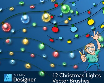 12 Christmas Lights - Vector Brushes for Affinity Designer