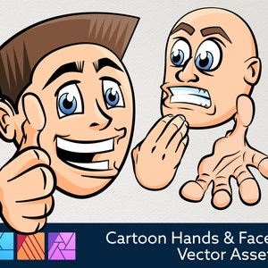 Cartoon gezichten en handen Vector-items - Affinity