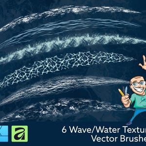 6 golf-/watertexturen - vectorpenselen voor affinity designer