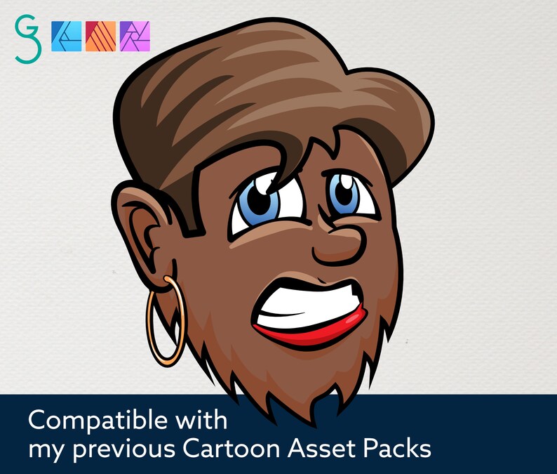 MONSTERS Cartoon Faces and Hands Vector Assets 3 Affinity Designer image 7