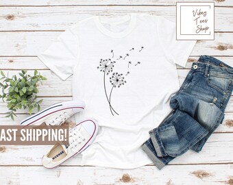 Wildflowers Shirt - Womens Dandelion Shirt - Inspirational Shirt - Boho Windflower Shirt - Birthday Gift - Gift for Women Flower