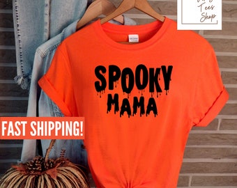 Spooky Mama T-Shirt - Cute Spooky Mom T-Shirt - Halloween Spooky Shirt For Mom - Mama Halloween T-Shirt - Spooky Mom Tee