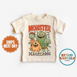 Vintage Monster Mash Kids T-Shirt: Retro Halloween Tee
