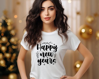 New Years Eve T-Shirt - Hello 2024 Happy New Years Shirt - Happy New Year Festive Party Shirt for Women