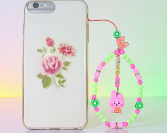 Phone Holder Charm Strap, Beaded Lanyard, Kpop Inspired Accessories