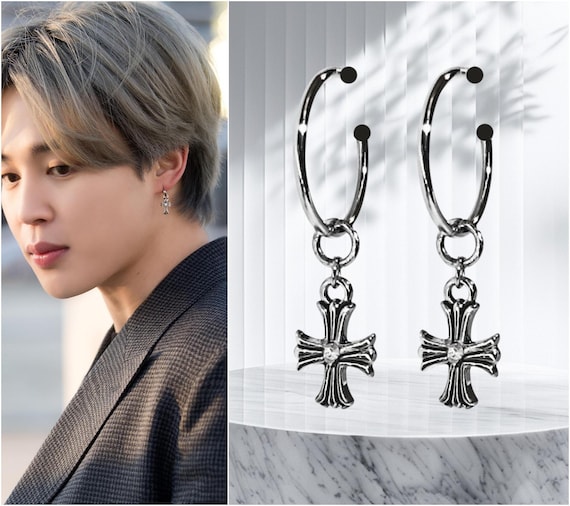 BTS Jimin Inspired Earrings, BTS Jimin Cross Style Earrings