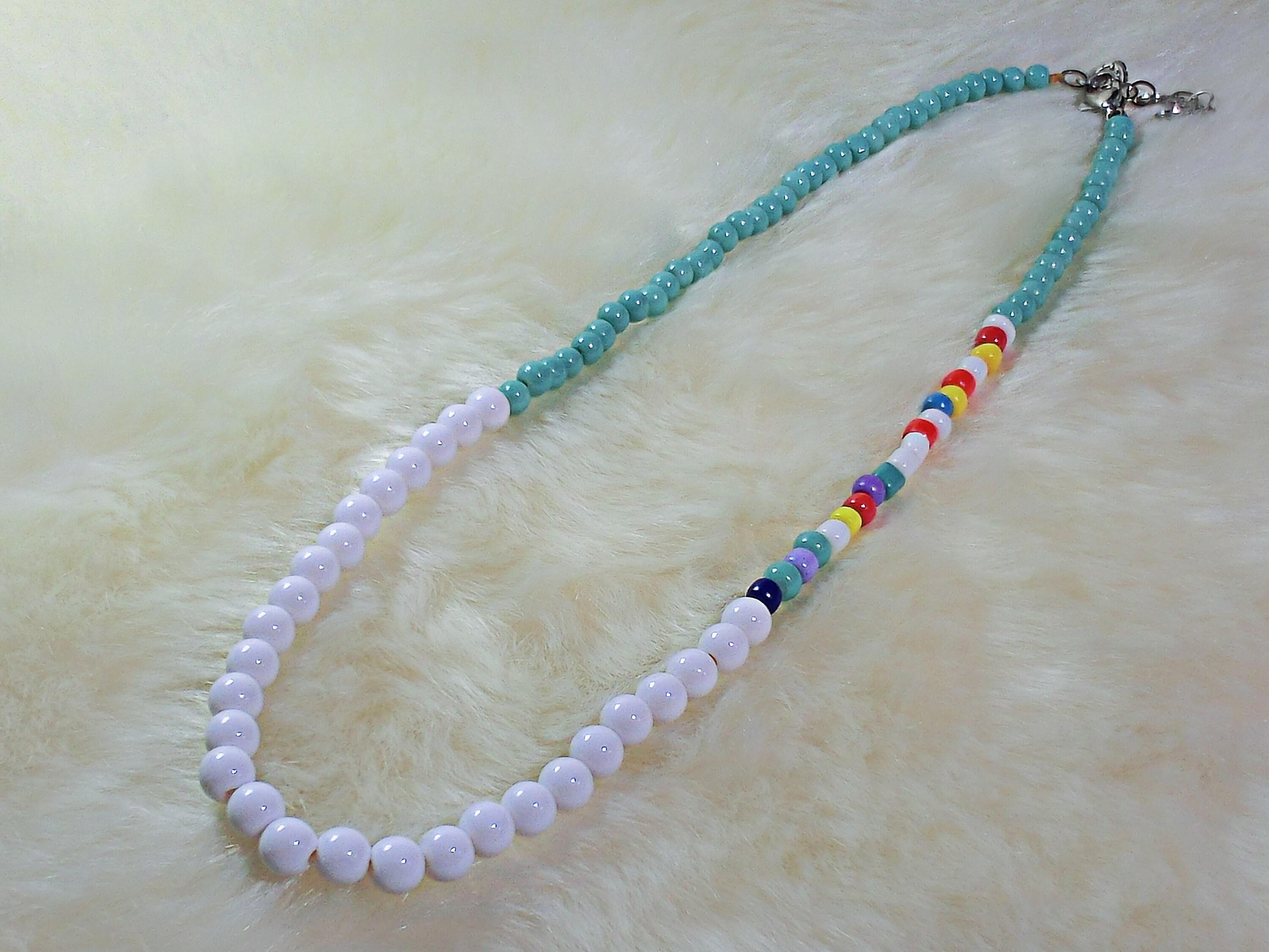 BTS Sowoozoo Jin Seokjin Inspired Rainbow Beaded Necklace