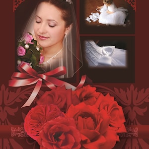 Modèles PSD d’album photo de mariage élégants, arrière-plans / cadres multicouches modifiables pour Photoshop, masque photo, ensemble de téléchargement instantané 2