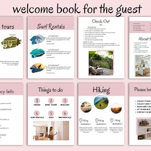 Airbnb Welcome Book Template, Vacation Rental Template, House Host Manual Guide, Housekeeping Checklist Editable Canva Templates