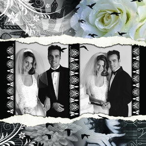 Modèles PNG d’album photo de mariage, superpositions d’arrière-plans / cadres 12x12, masque photo, ensemble de téléchargement instantané 12