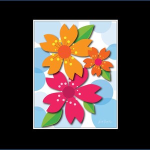 July 1 Bright Flowers note card - Summer Colors