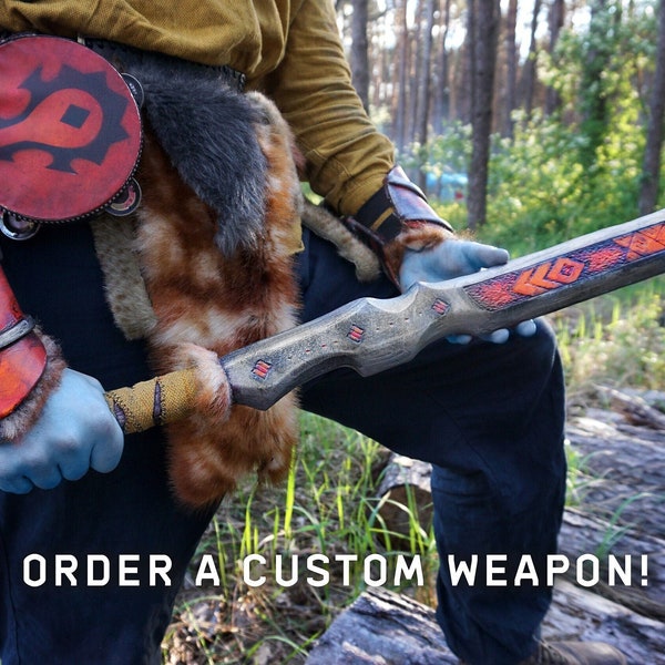 Аny weapon for LARP, cosplay, DnD - custom sword, staff, axe, hammer, dagger, cane, shield (Commission made to order )