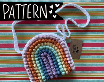 CROCHET PATTERN - le sac maggie - sac arc-en-ciel au crochet - sac au crochet - sac à main au crochet - sac à bandoulière - sac boho au crochet - téléchargement numérique