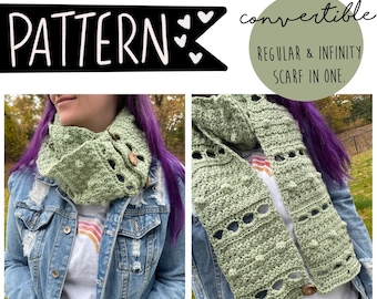 sunrise rock scarf - PDF pattern - crochet pattern - boho - scarf - infinity - convertible - bobble stitch - fall - accessories - winter