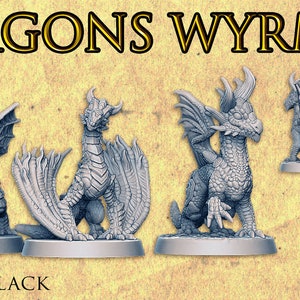 28mm 4 Styles of Wyrmlings | DnD Miniatures | Dungeons & Dragons Miniatures | Pathfinder Miniatures | 3D Printed Tabletop