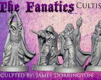 28mm 4 Styles of Cultists| DnD Miniatures | Dungeons & Dragons Miniatures | Pathfinder Miniatures | 3D Printed Tabletop