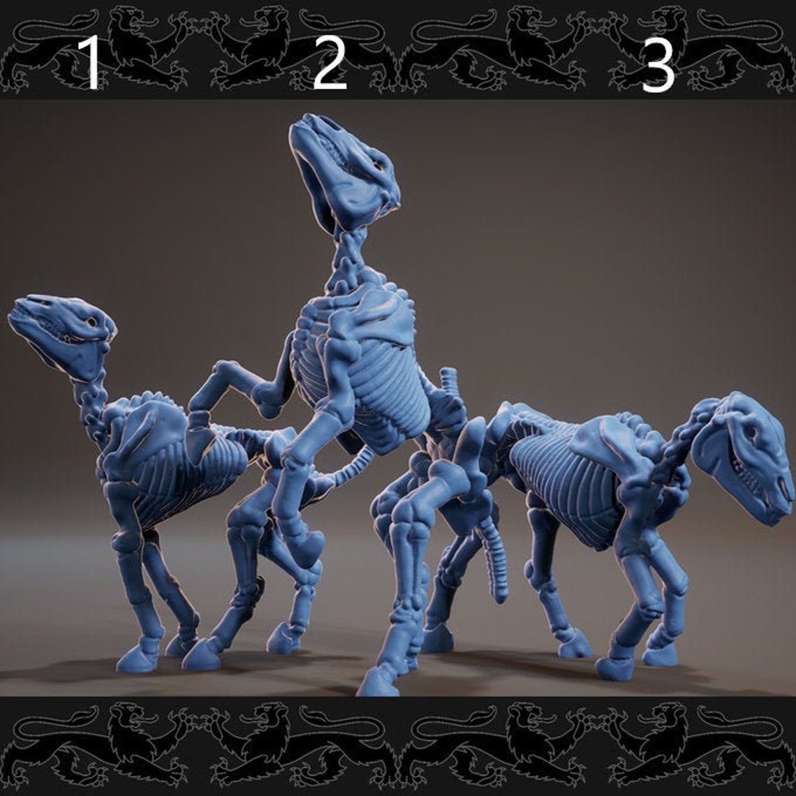 28mm 3 Styles of Skeleton Horses Dnd Miniatures Dungeons &amp; - Etsy