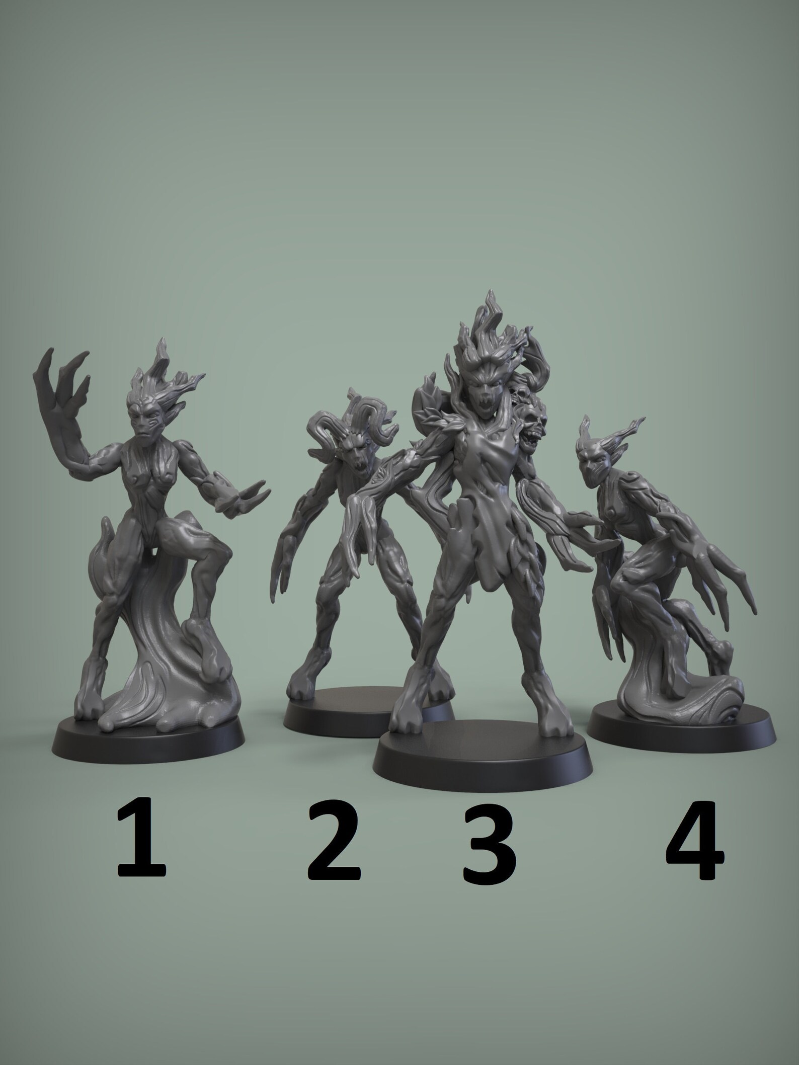 28mm 4 Styles of Dryads Resin Dnd Miniatures Dungeons & Etsy