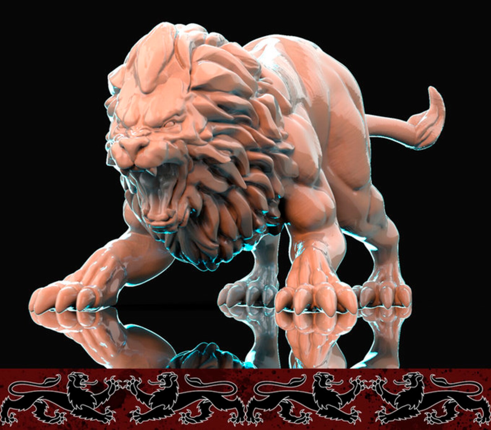 28mm Lion Dnd Miniatures Dungeons & Dragons Miniatures Etsy Canada