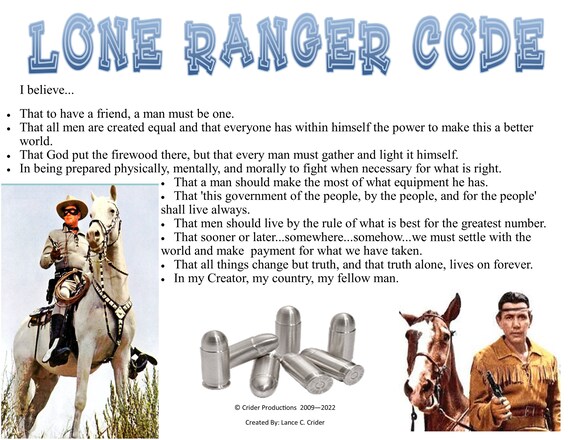 Lone Ranger's Code of Honor - Etsy