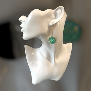 Turquoise faceted gold drop earrings