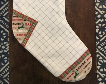 One-of-a-kind Fabric Christmas Stocking