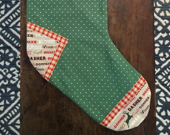 One-of-a-kind Fabric Christmas Stocking