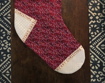 One-of-a-kind Fabric Christmas Stocking
