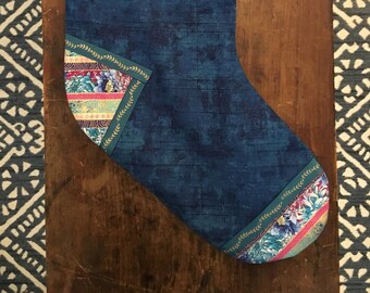 One-of-a-kind Fabric Christmas Stocking
