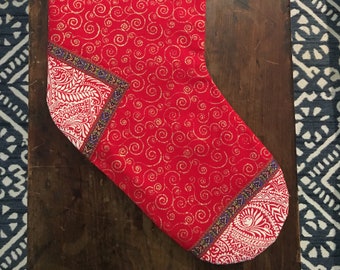 One-of-a-kind Fabric Christmas Stocking