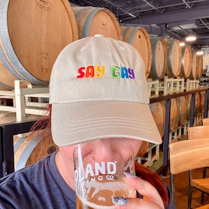 Say Gay Dad Hat | Say Gay Pride Hat | Rainbow Pride Hat | Pride Gifts | Say Gay Hat | LGBTQIA+ Hat | Say Gay RIghts