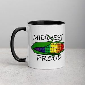 Midwest Proud Ceramic Mug | Rainbow Mug | Midwest Mug | Pride Coffee Mug | Rainbow Pride Flag Mug | Midwest Gifts |
