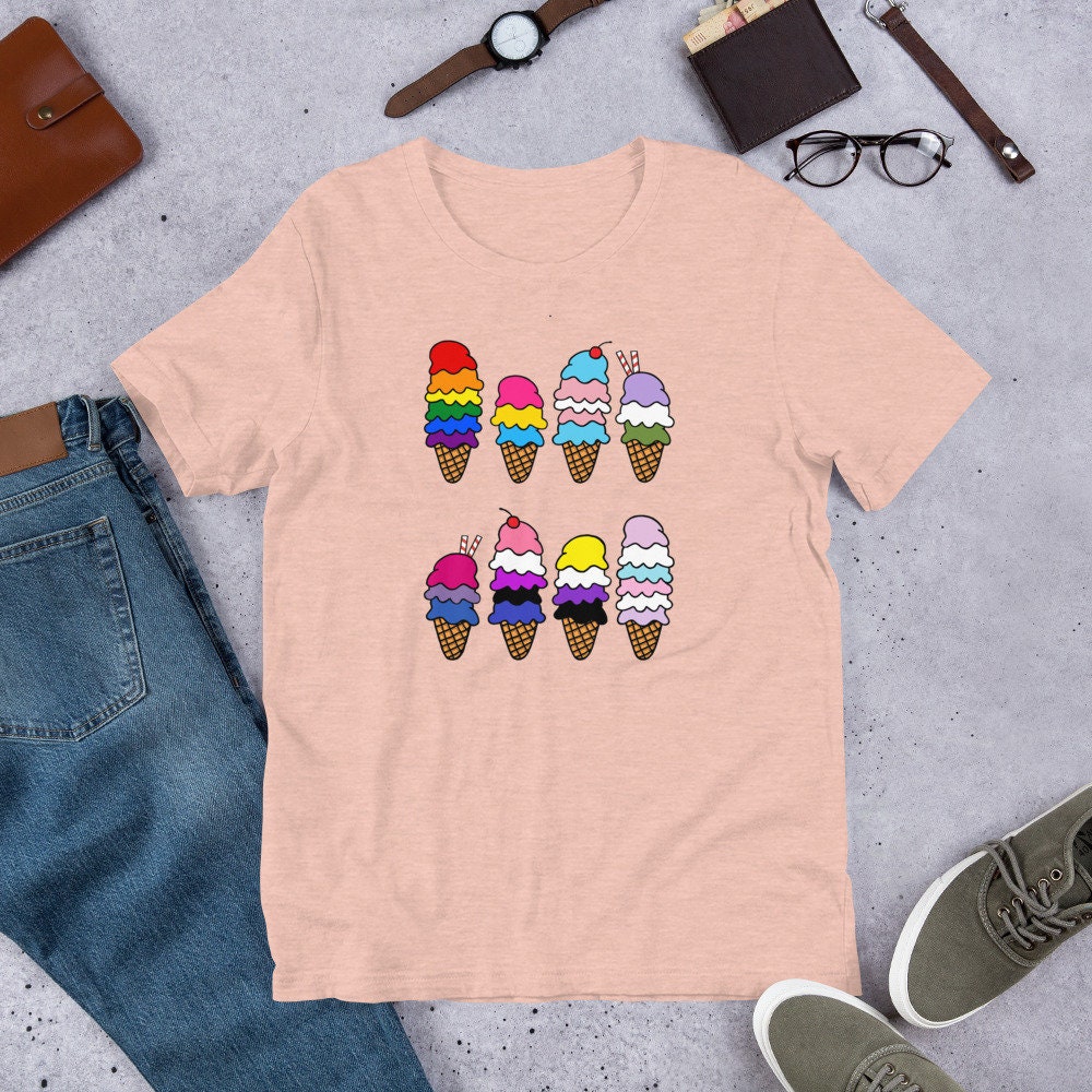 Pride Flag Ice Cream Cone Unisex T 