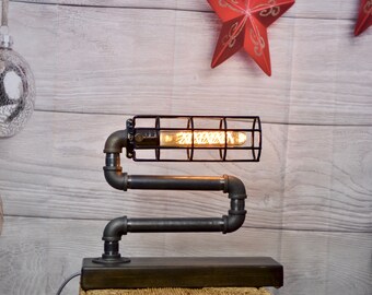 retro industrial steampunk pipe lamp