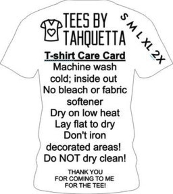 Print &amp; Cut t-shirt Care Cards/qr Cards for T-shirt - Etsy