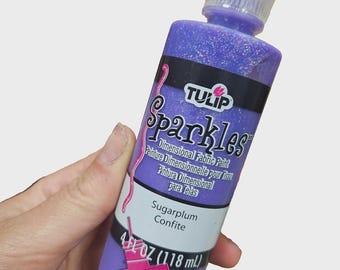 Tulip Fabric Paint - 118ml sparkle 3D customising clothes card craft
