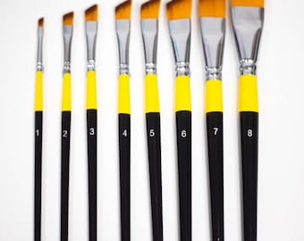 Angled Detail Brush Set | 8pcs Precision Face & Body Paint