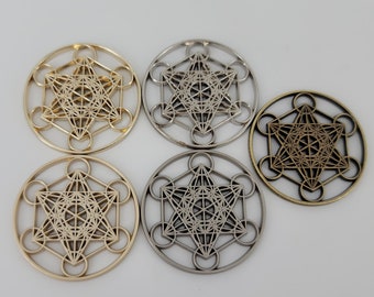 Metatrons cube metal charm for orgonite Sacred Geometry Archangel Metatron Merkaba metal casting Sacred Geometry Metal piece for orgonite