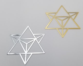 4) Merkaba star tetrahedron orgonite Metal Sticker Sacred Geometry Metal symbols Merkaba 5 platonic solids orgone metal sticker pyramid
