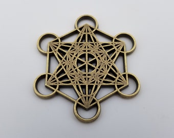 Metatrons cube metal charm for orgonite Sacred Geometry Archangel Metatron Merkaba metal casting Sacred Geometry Metal piece for orgonite