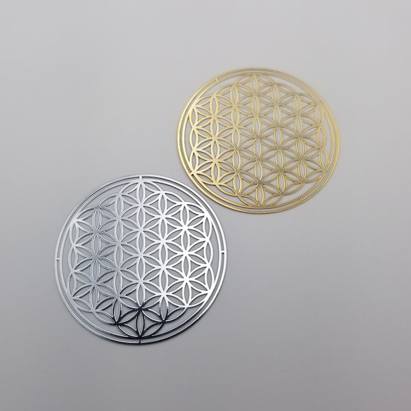 9) Flower of Life orgonite Metal Sticker Sacred Geometry Metal symbols Flower of Life orgone metal sticker pyramid