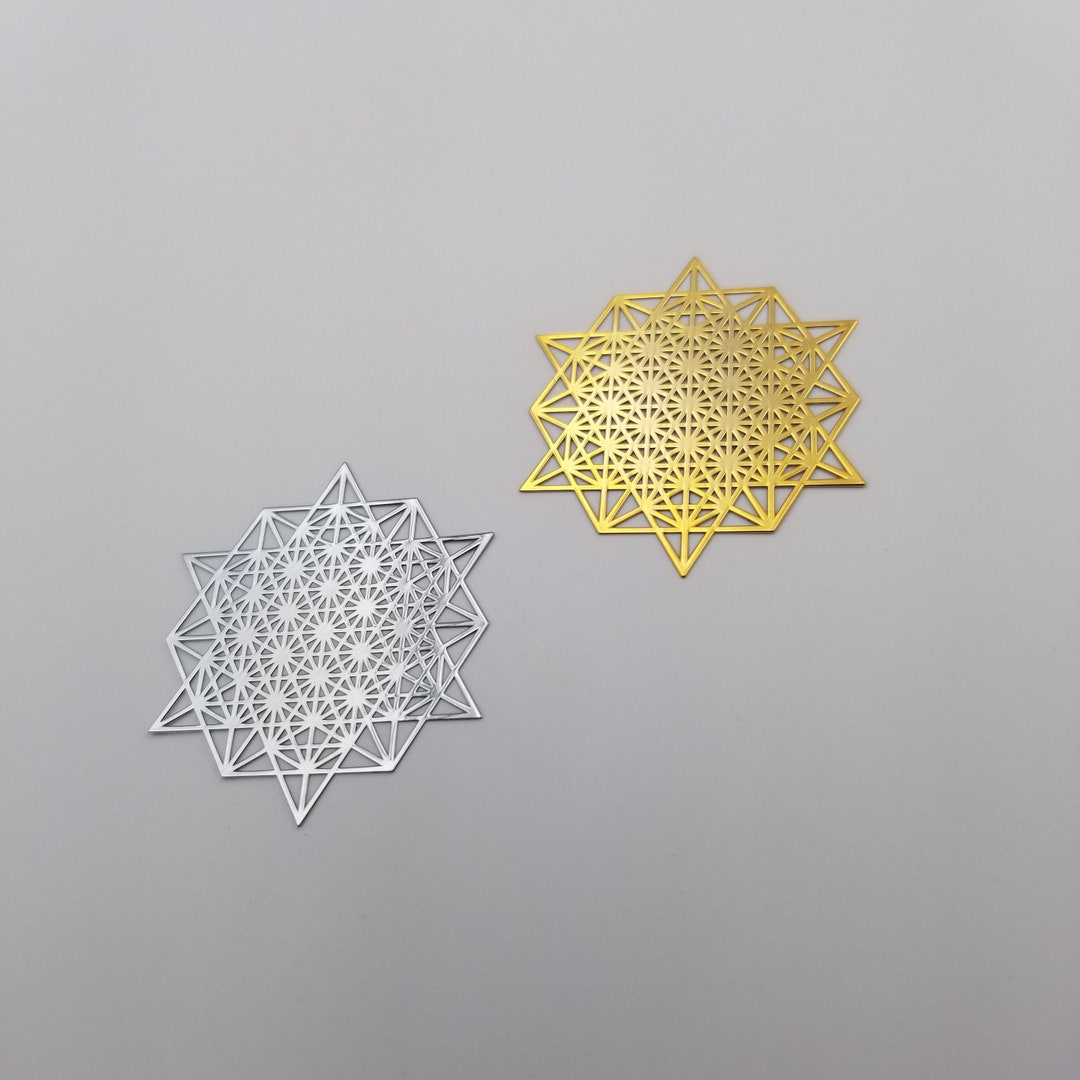 6 64 Tetrahedron Grid Orgonite Metal Sticker Sacred Geometry - Etsy