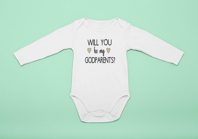 Will you be my Godparents proposal baby shirt