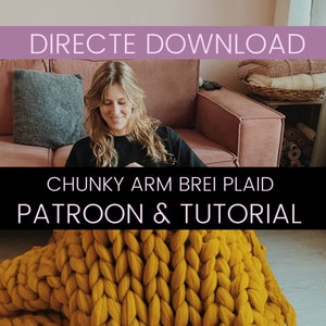 Video-Anleitung und schriftliches Muster – Grobstrick-Karomuster aus Merinowolle – DIY-Armstricken