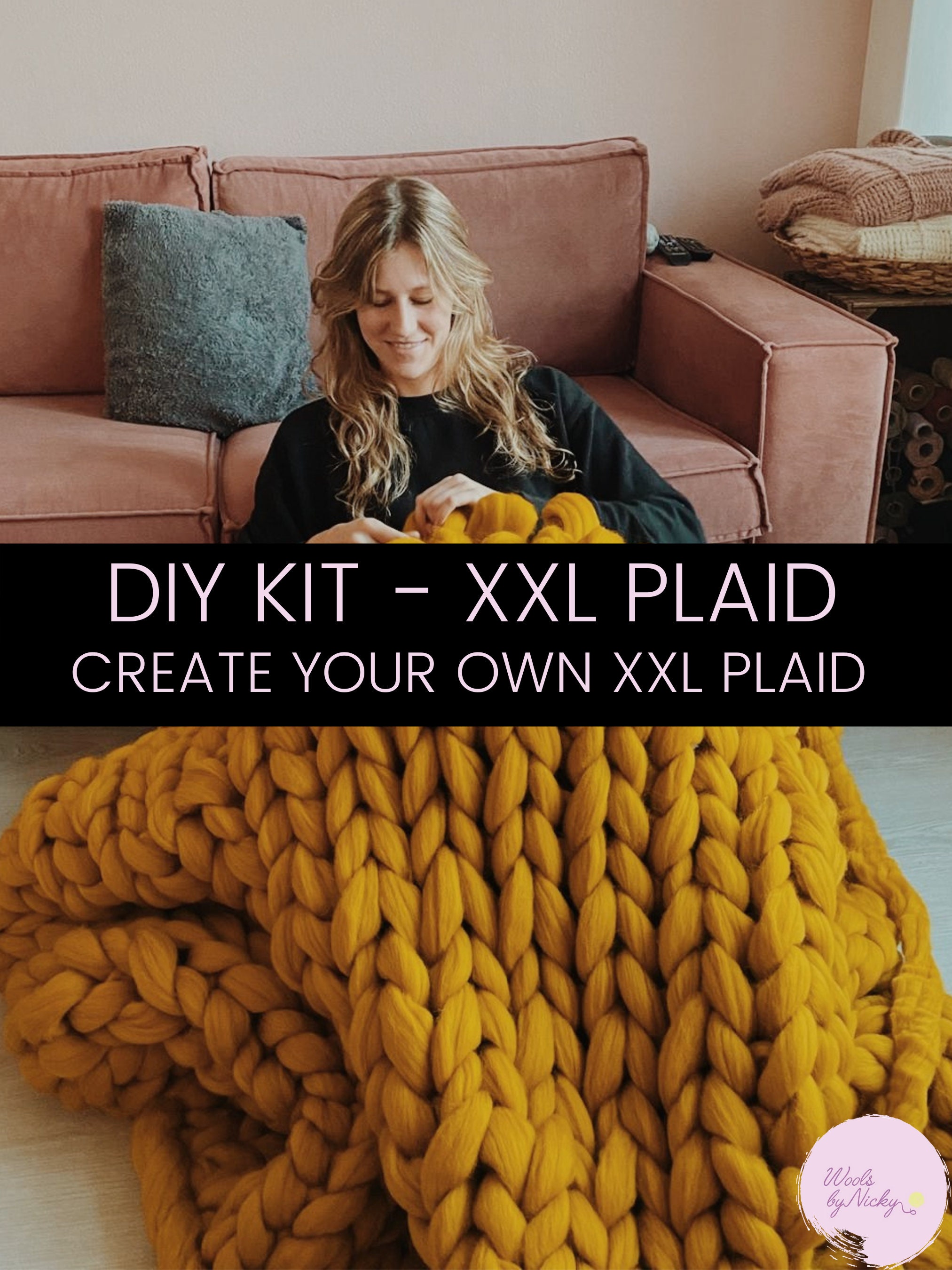 DIY No-Knit Chunky Blanket Kit with Video