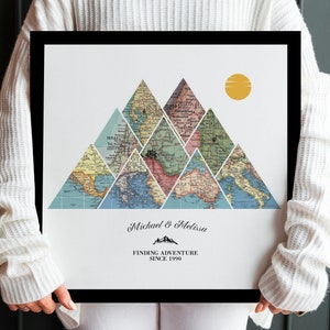 50th wedding anniversary gifts | Personalized Travel Map | 50th anniversary gifts for parents | Gifts for couples who have everything